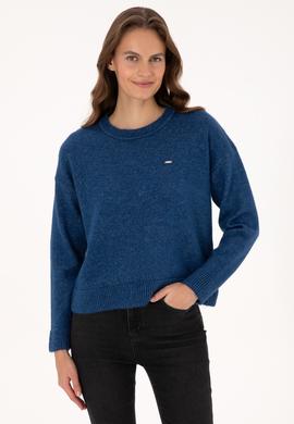 Kadın Lacivert Bisiklet Yaka Kazak - 50310021004