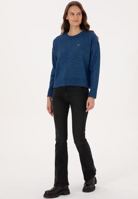 Kadın Lacivert Bisiklet Yaka Kazak - 50310021004