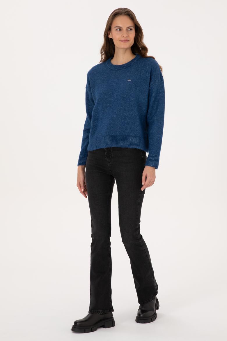 Kadın Lacivert Bisiklet Yaka Kazak - 50310021004