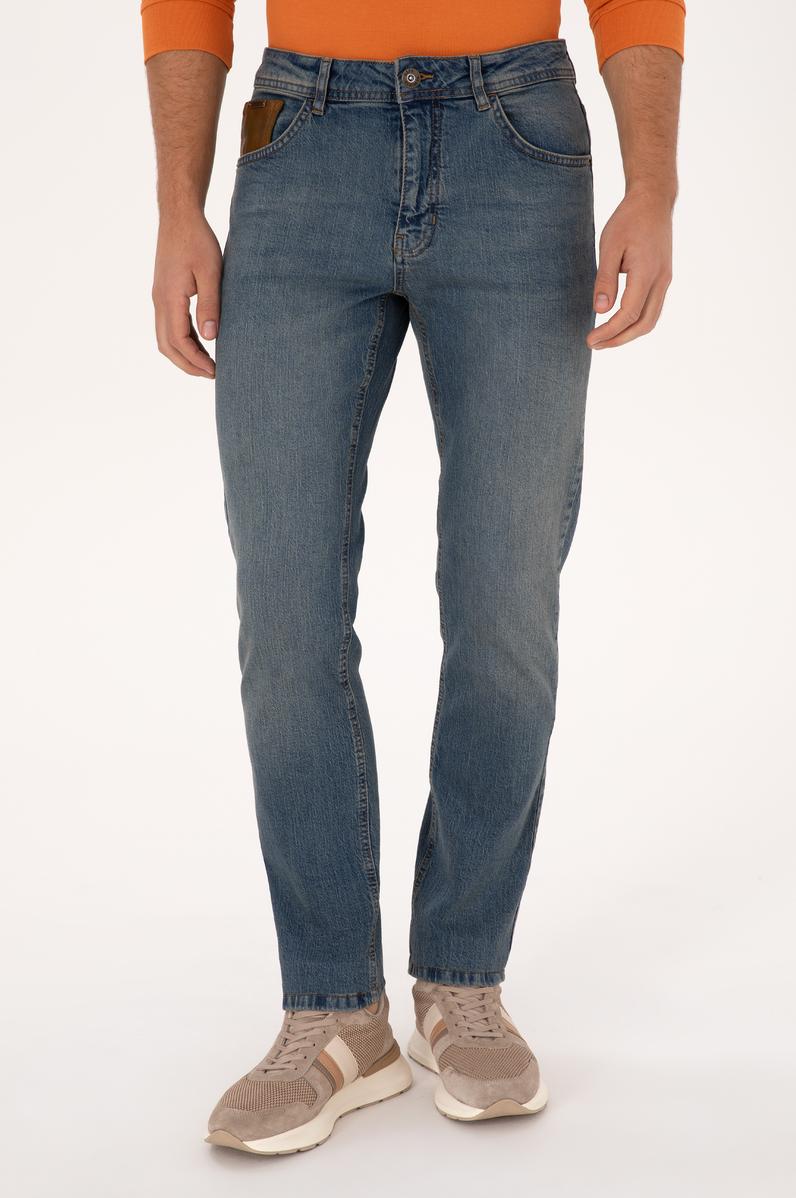Erkek Mavi Straight Jean Pantolon