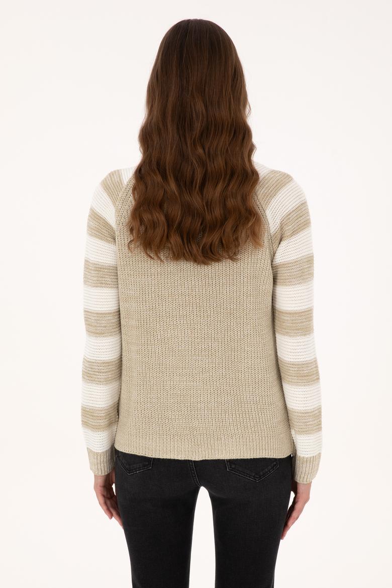 Kadın Açık Haki Bisiklet Yaka Kazak - 50308900004