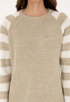 Kadın Açık Haki Bisiklet Yaka Kazak - 50308900004