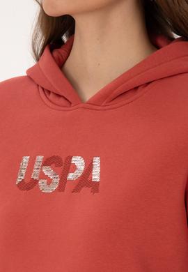 Kadın Kiremit Kapüşonlu Basic Sweatshirt - 50307711101