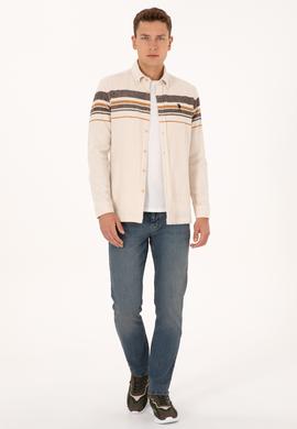 Erkek Krem Uzun Kollu Gömlek - 50308334013