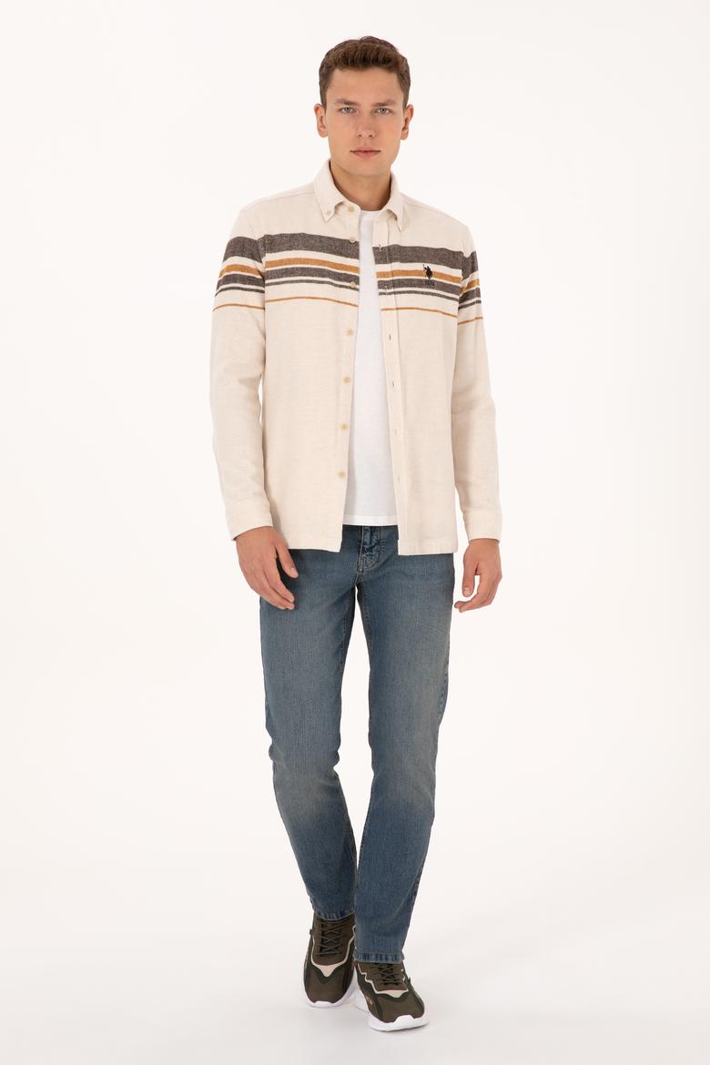 Erkek Krem Uzun Kollu Gömlek - 50308334013