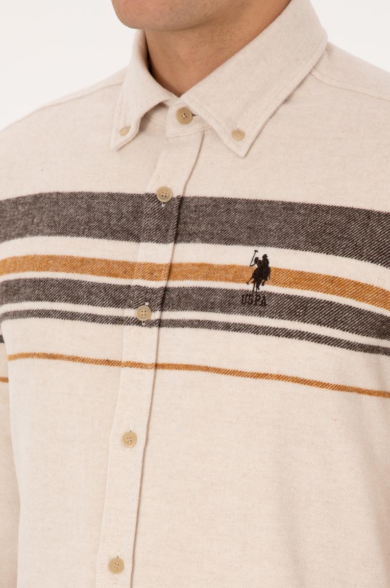 Erkek Krem Uzun Kollu Gömlek