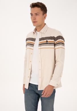 Erkek Krem Uzun Kollu Gömlek - 50308334013