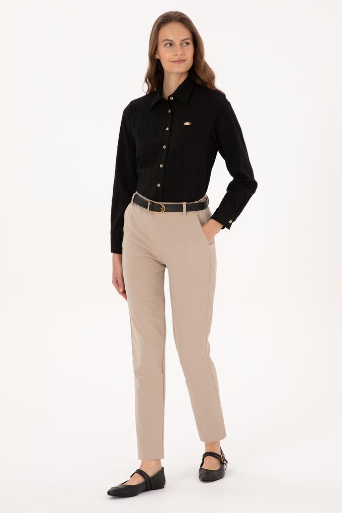 Kadın Koyu Bej Kanvas Pantolon