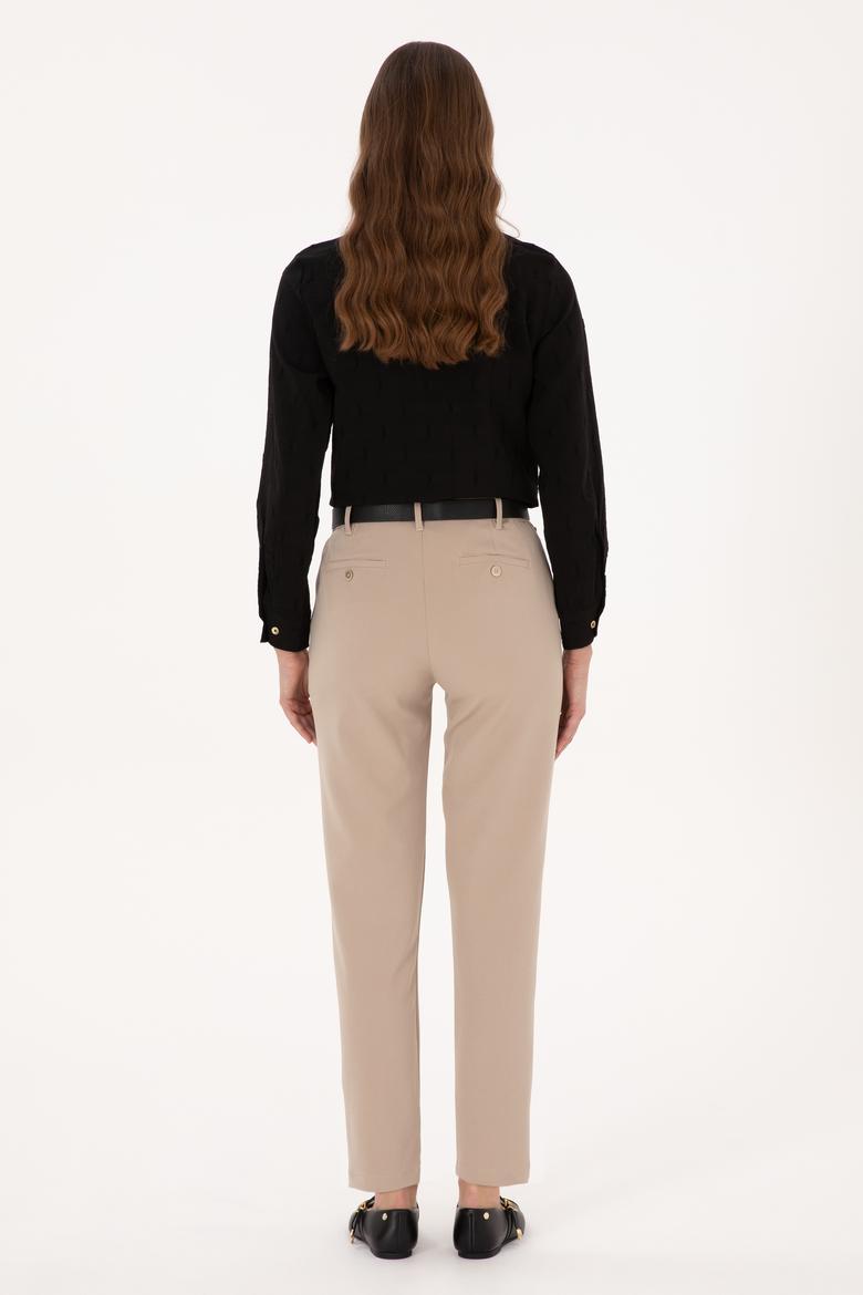 Kadın Koyu Bej Kanvas Pantolon - 50309259018