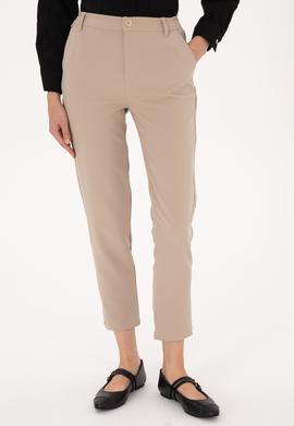 Kadın Koyu Bej Kanvas Pantolon - 50309259018