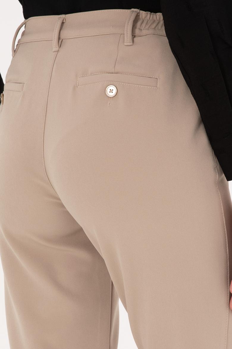 Kadın Koyu Bej Kanvas Pantolon - 50309259018