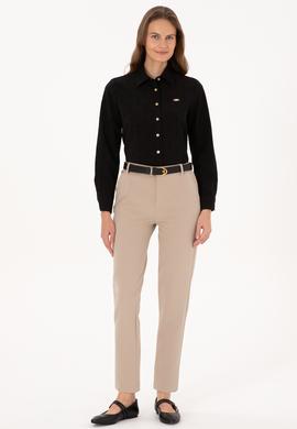 Kadın Koyu Bej Kanvas Pantolon - 50309259018