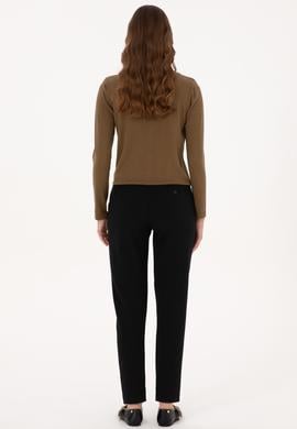 Kadın Siyah Kanvas Pantolon - 50309259009