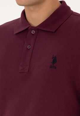 Erkek Regular Fit Polo Yaka Bordo Basic Sweatshirt - 50317510037