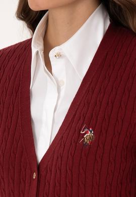 Kadın Bordo Basic Triko Hırka - 50317841020