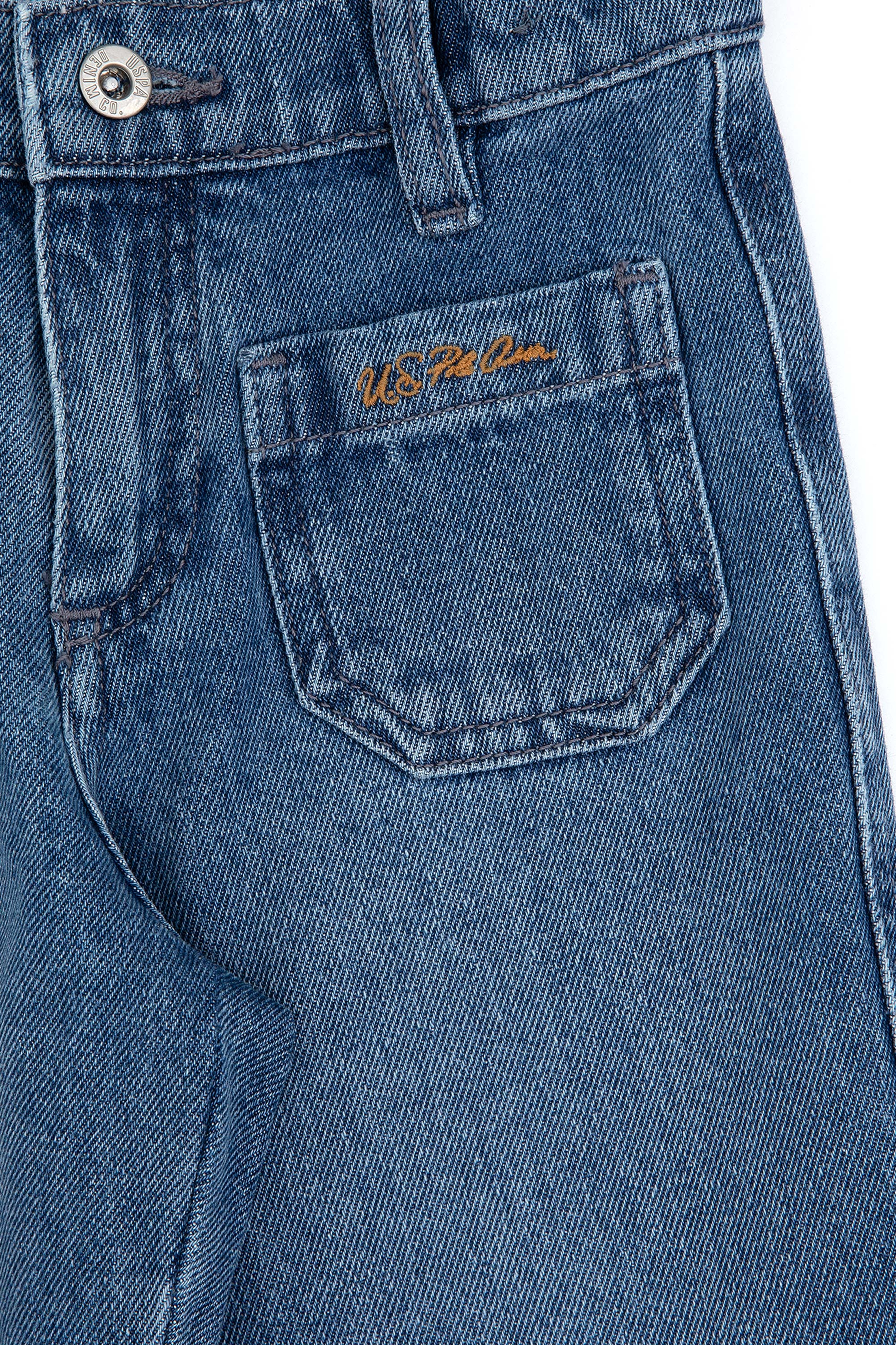 Kız Çocuk Açık Mavi Flare Fit Jean Pantolon - Image 5