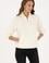 Kadın Krem Fermuarlı Dik Yaka Sweatshirt