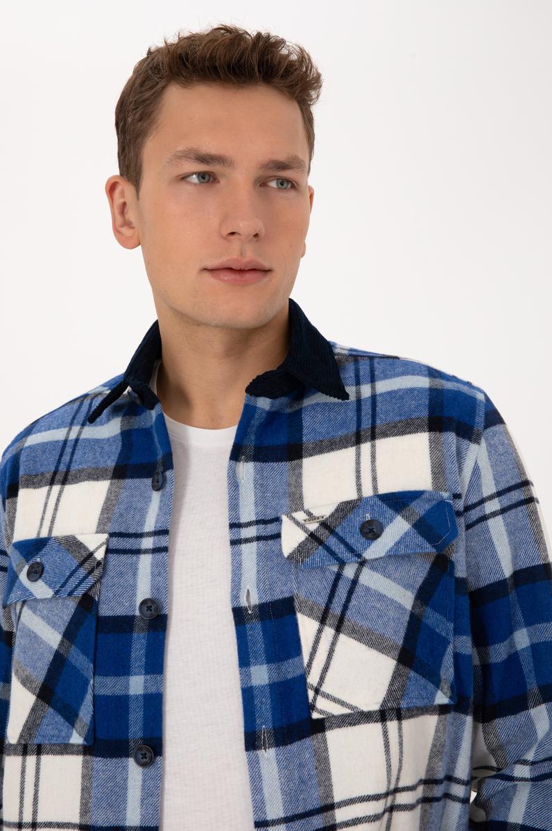 Erkek Lacivert Uzun Kollu Gömlek