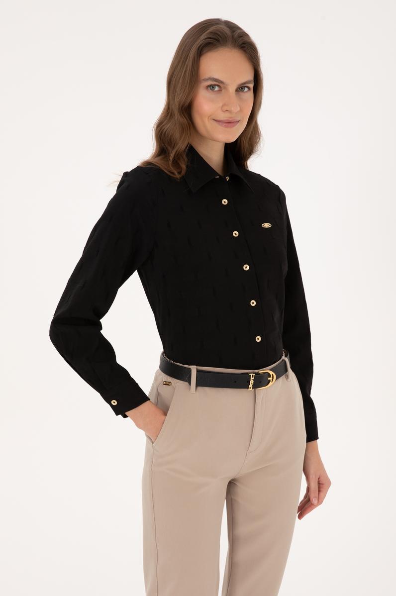Kadın Siyah Uzun Kollu Gömlek