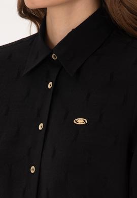 Kadın Siyah Uzun Kollu Gömlek - 50308707005