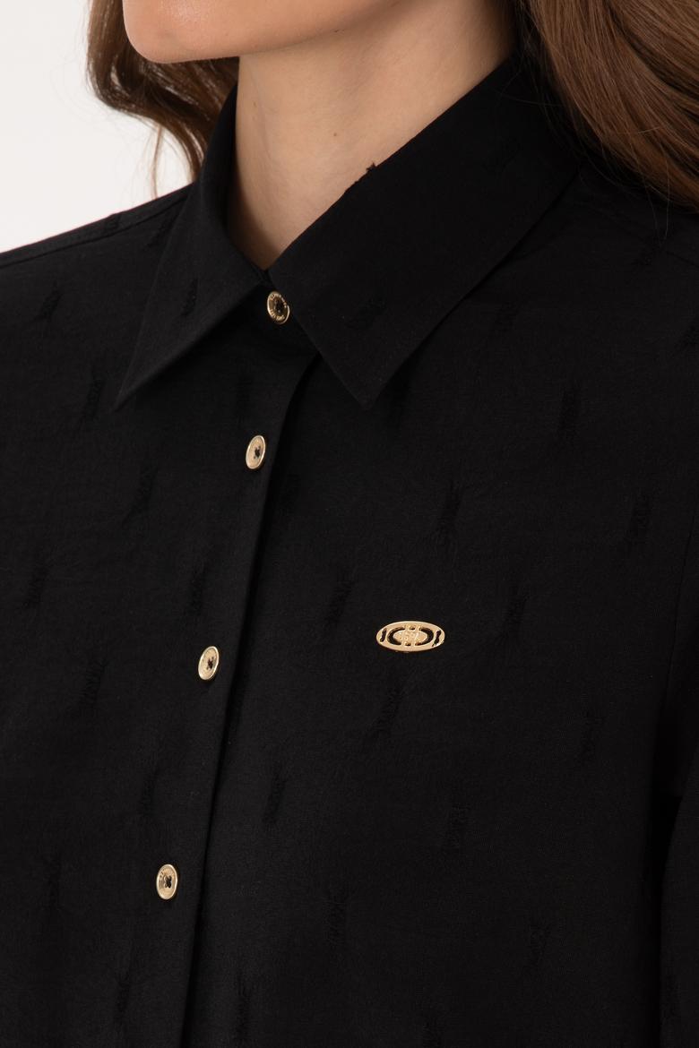 Kadın Siyah Uzun Kollu Gömlek - 50308707005