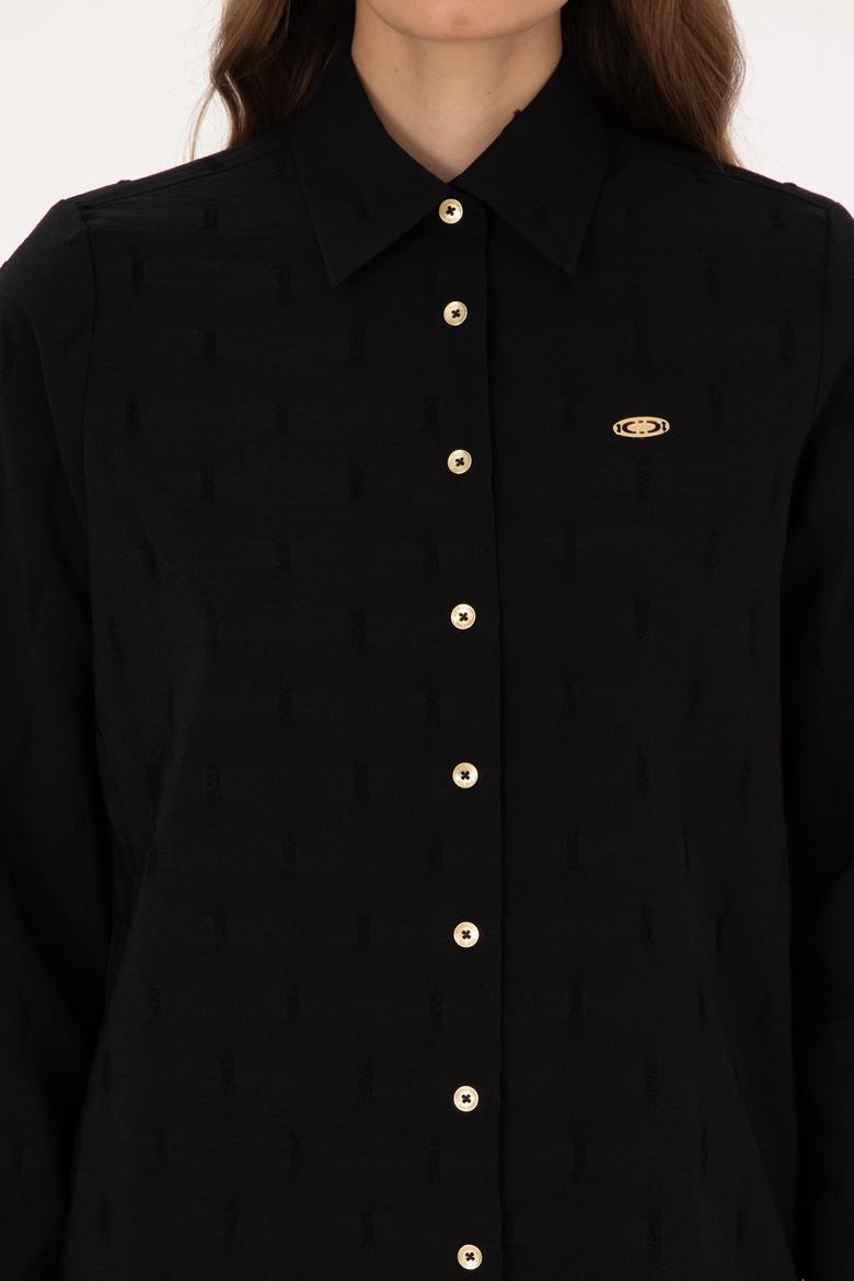 Kadın Siyah Uzun Kollu Gömlek - 50308707005