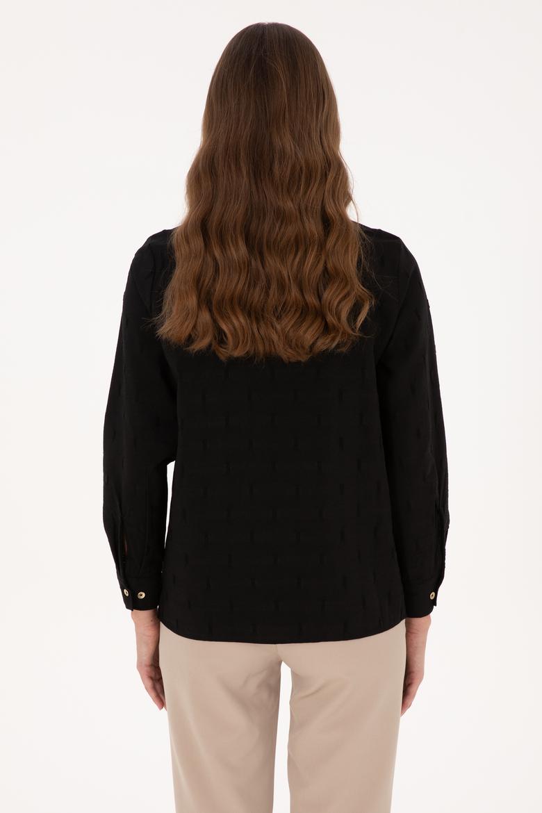 Kadın Siyah Uzun Kollu Gömlek - 50308707005