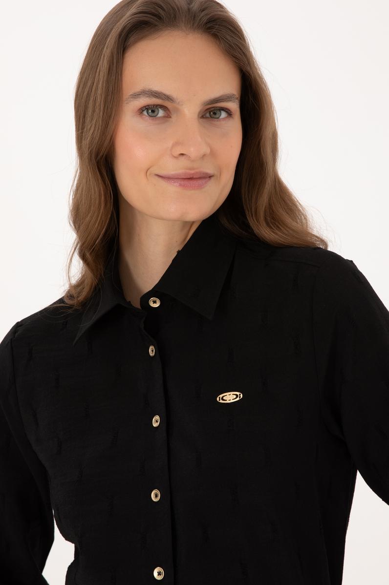 Kadın Siyah Uzun Kollu Gömlek