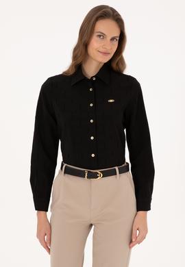 Kadın Siyah Uzun Kollu Gömlek - 50308707005