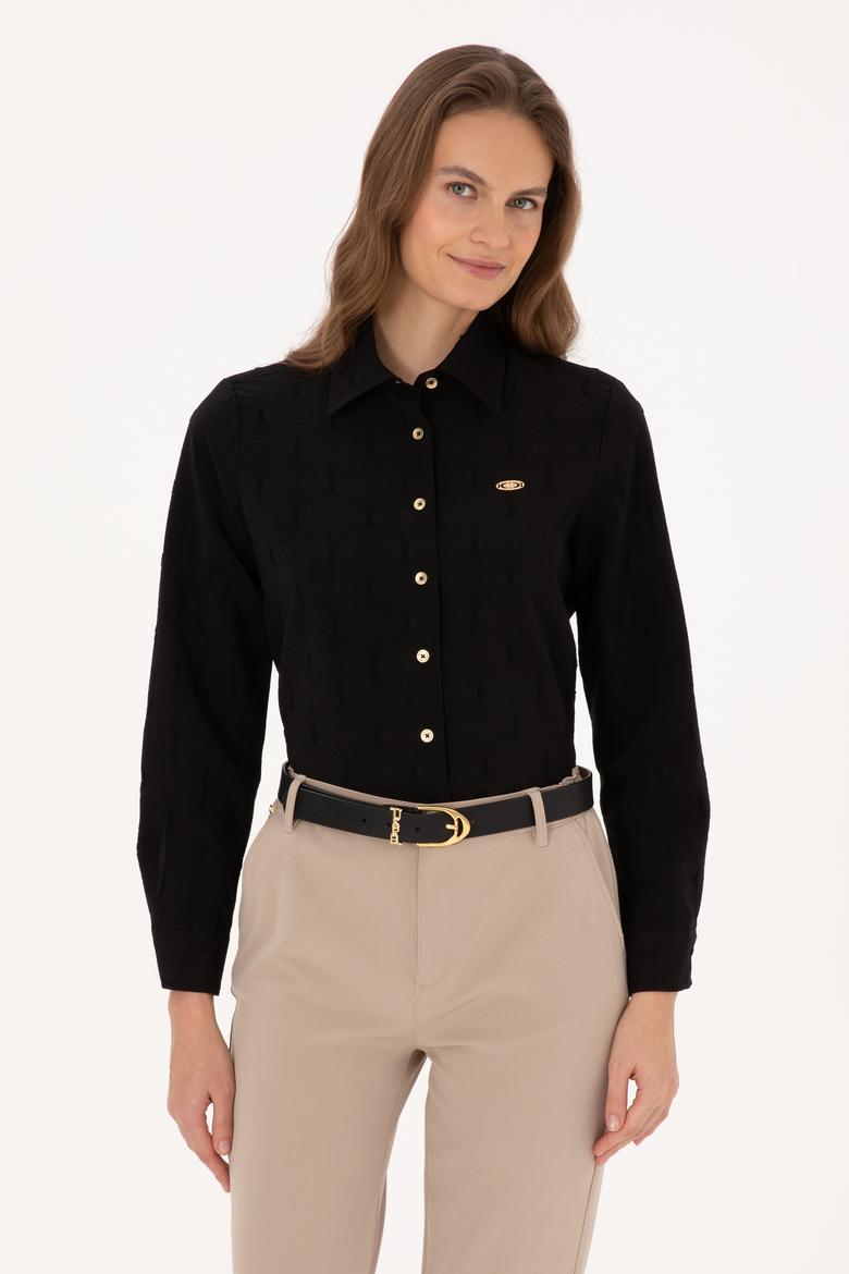 Kadın Siyah Uzun Kollu Gömlek - 50308707005