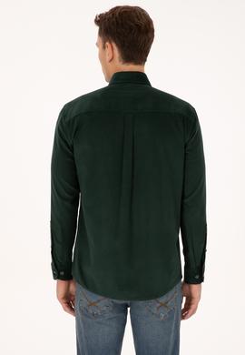 Erkek Koyu Yeşil Uzun Kollu Gömlek - 50315915059