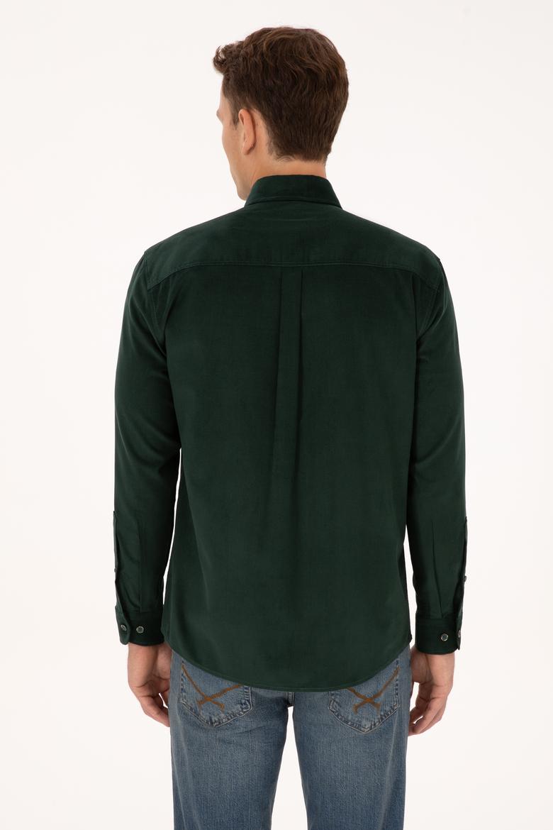Erkek Koyu Yeşil Uzun Kollu Gömlek - 50315915059