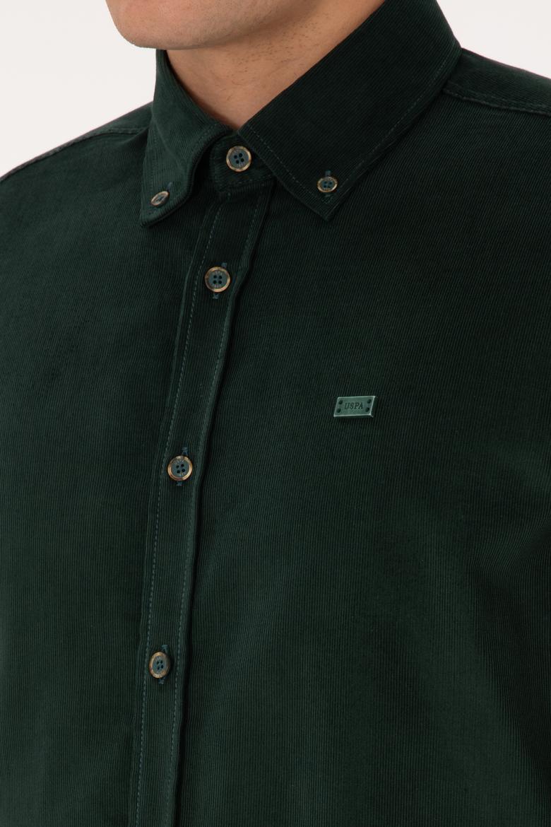 Erkek Koyu Yeşil Uzun Kollu Gömlek - 50315915059