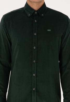 Erkek Koyu Yeşil Uzun Kollu Gömlek - 50315915059