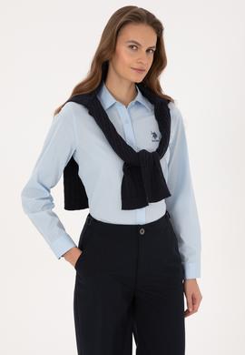 Kadın Açık Mavi Uzun Kollu Basic Gömlek - 50307989005