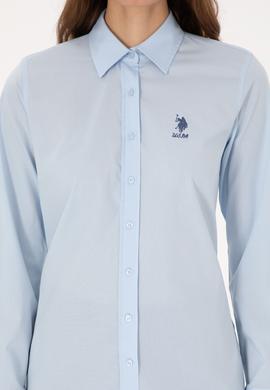 Kadın Açık Mavi Uzun Kollu Basic Gömlek - 50307989005