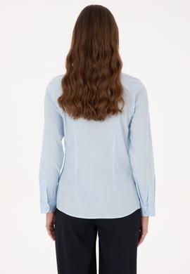 Kadın Açık Mavi Uzun Kollu Basic Gömlek - 50307989005