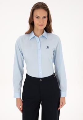 Kadın Açık Mavi Uzun Kollu Basic Gömlek - 50307989005
