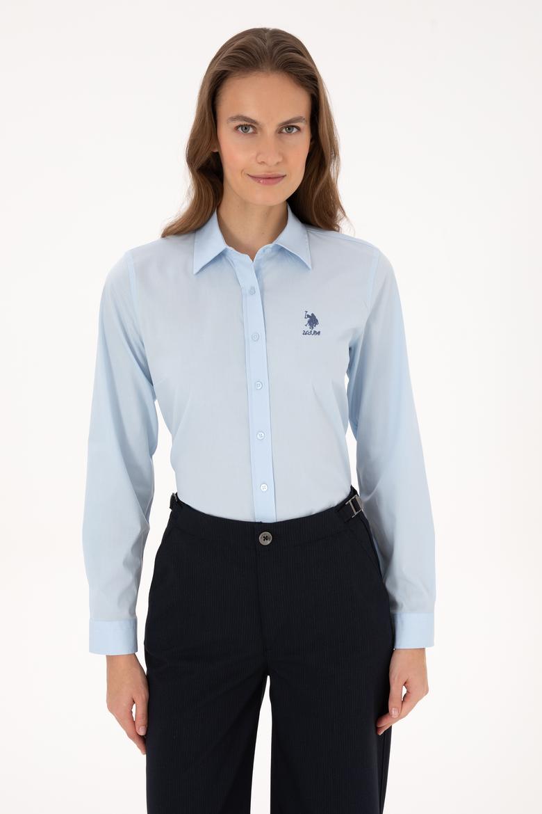 Kadın Açık Mavi Uzun Kollu Basic Gömlek - 50307989005