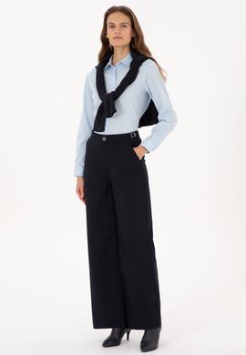 Kadın Açık Mavi Uzun Kollu Basic Gömlek - 50307989005