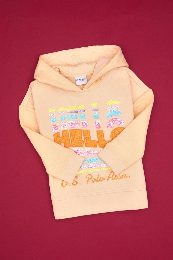 Kız Çocuk Pembe Kapüşonlu Sweatshirt