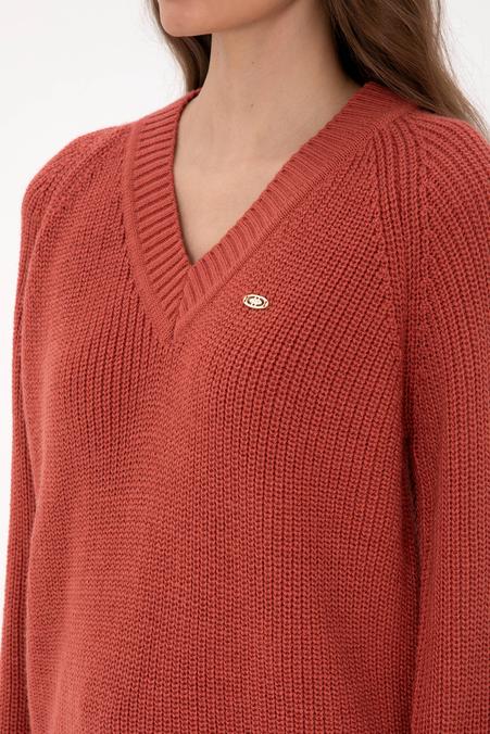 Kadın Gül Kurusu V Yaka Kazak