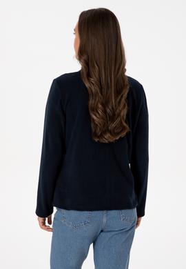 Kadın Lacivert Fermuarlı Dik Yaka Polar Sweatshirt - 50316729039