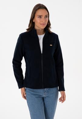 Kadın Lacivert Fermuarlı Dik Yaka Polar Sweatshirt - 50316729039