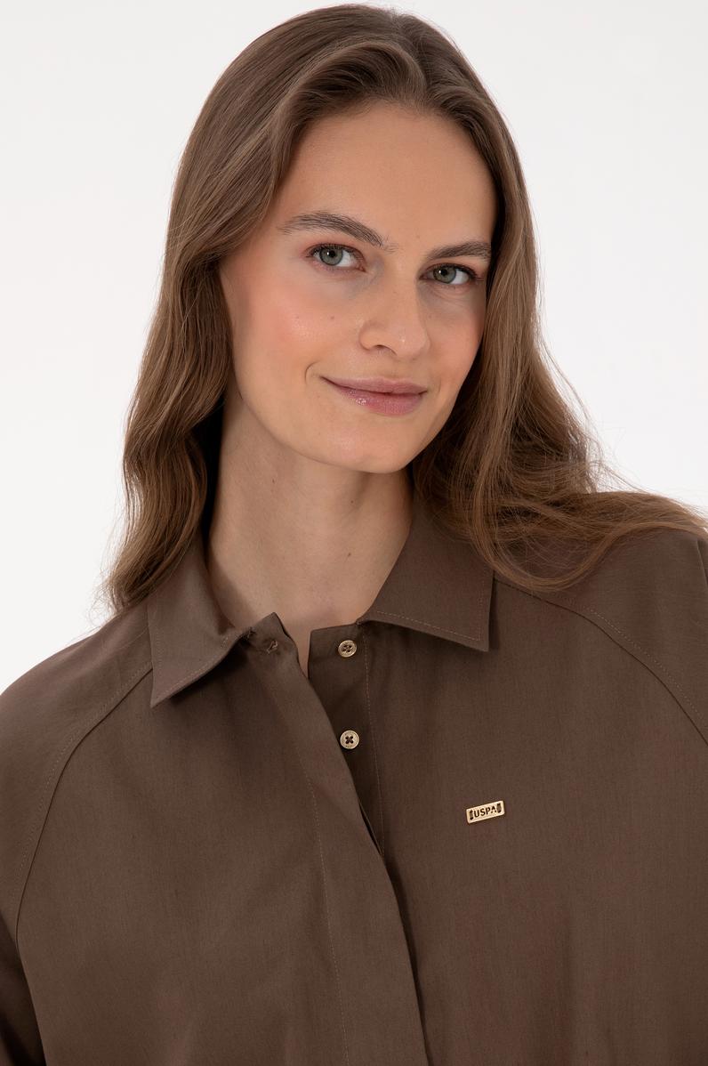 Kadın Kahverengi Uzun Kollu Gömlek
