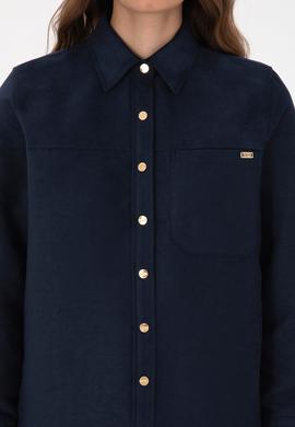 Kadın Lacivert Uzun Kollu Gömlek - 50317242003