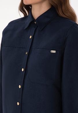 Kadın Lacivert Uzun Kollu Gömlek - 50317242003