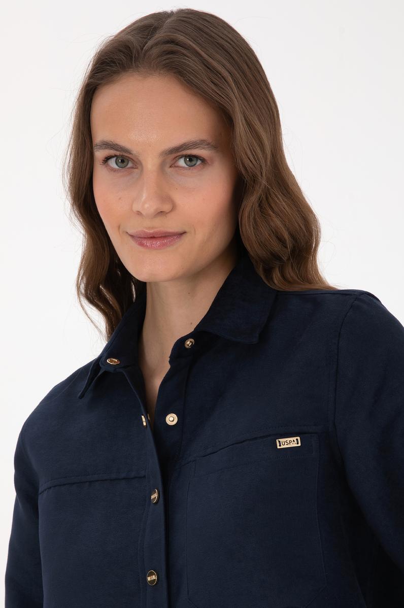 Kadın Lacivert Uzun Kollu Gömlek