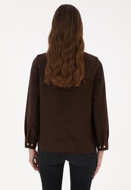 Kadın Kahverengi Uzun Kollu Gömlek - 50317242010