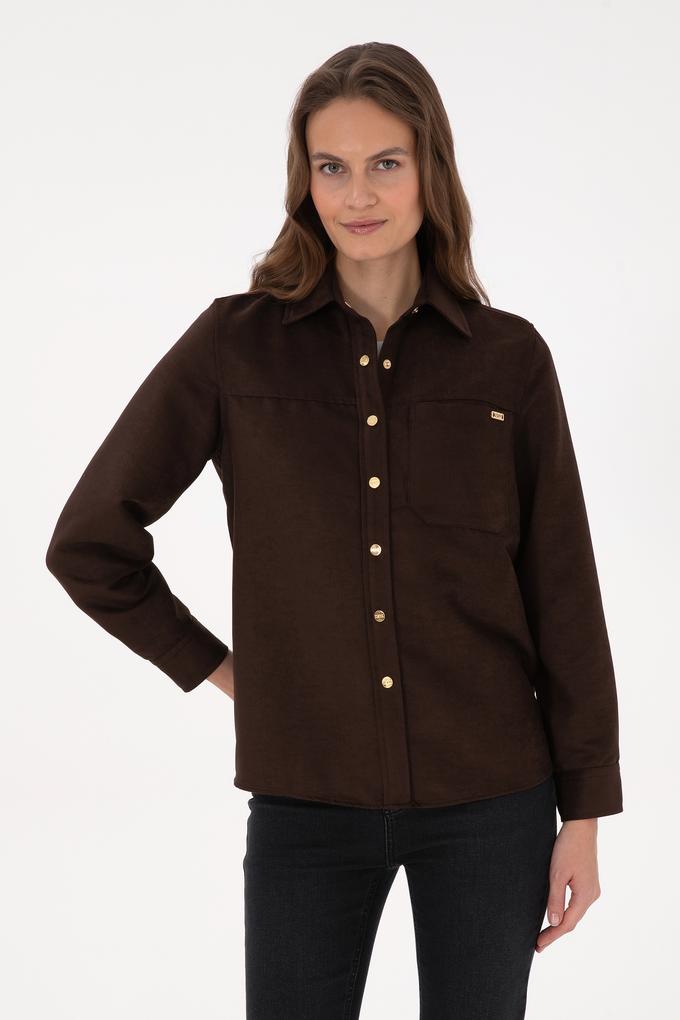 Kadın Kahverengi Uzun Kollu Gömlek